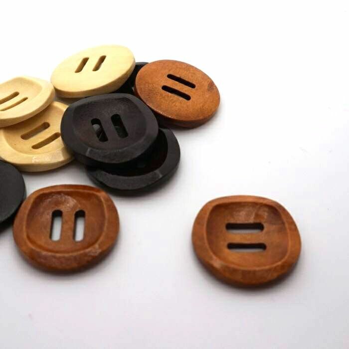 Пуговки для творчества "Верная дорога!" - пуговицы декоративные деревянные круглые 25 мм, набор 10 штук