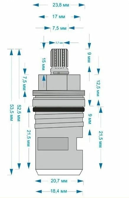 Кран букса для смесителя, керамическая, 20 шлицов В964636NU Vidima Ideal Standard, Германия — фото 1