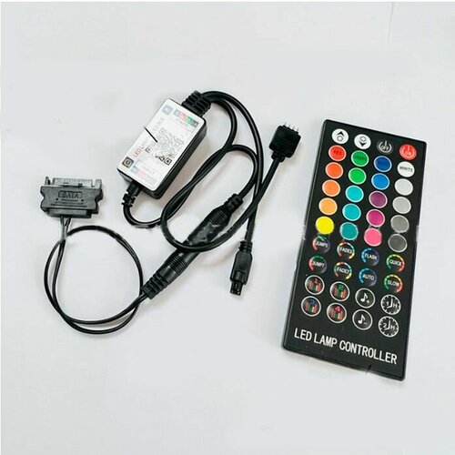 Контроллер RGB подсветки 12v4pin с управлением через приложение питание от SATA или DC 5.5*2.1 контроллер rgb подсветки 12v4pin с пультом ду питание от molex