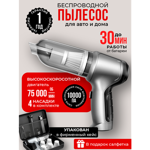 Пылесос автомобильный беспроводной Suitu ST-6645 в кейсе с аксессуарами 2700₽