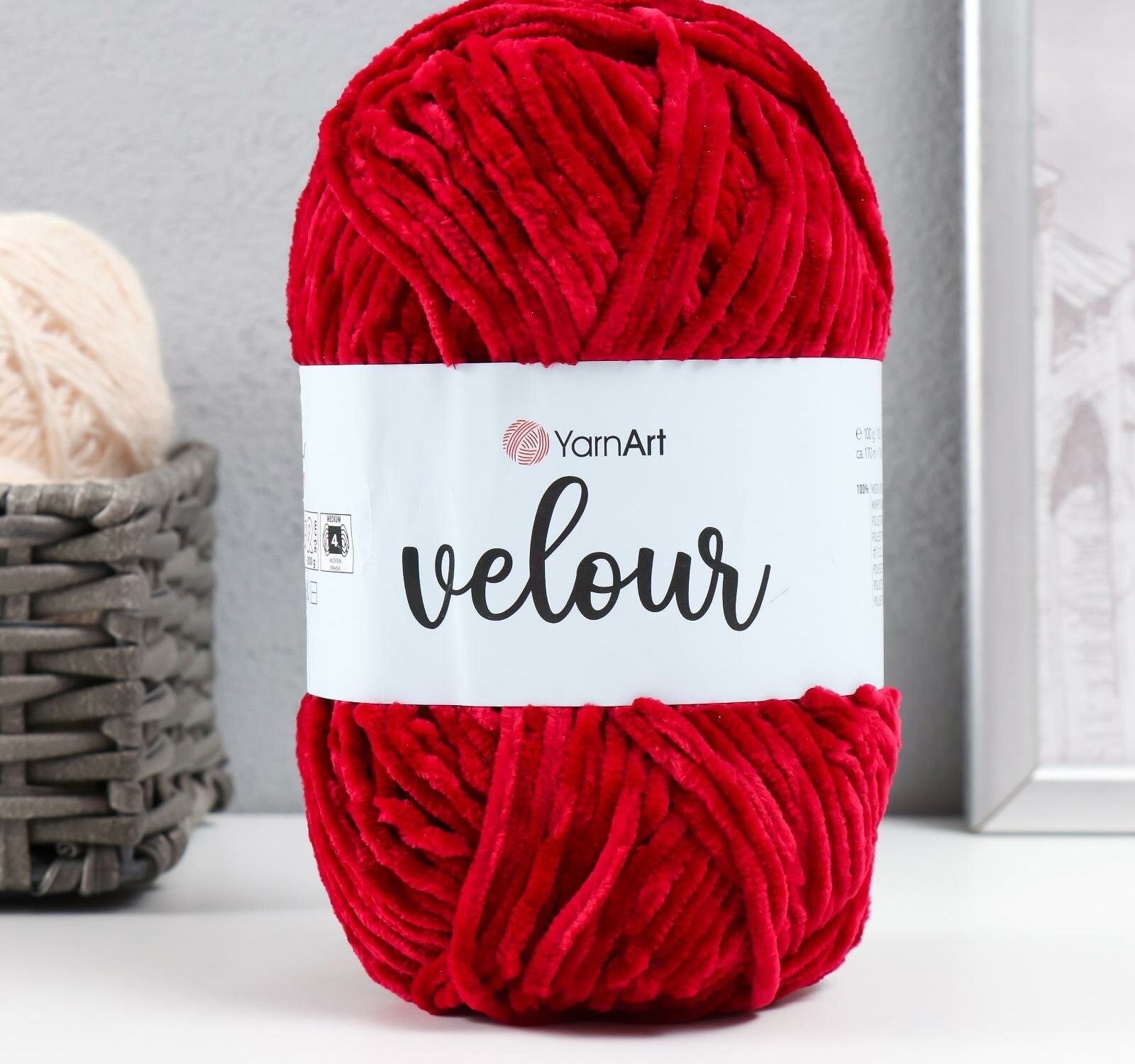 Пряжа YarnArt Velour Цвет. 846 Красный - фото №14