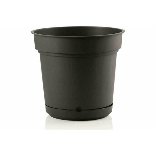 Кашпо с поддоном Teraplast HYDRAL диам. 28 см, высота 25 см, темно-серый 28107028005