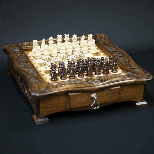 Шахматный стол на ножках 50х50см - Ручная работа из Дуба