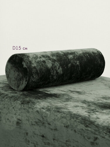 Изображение товара Подушка валик под ноги колени 15 см, велюровый для массажа на кушетку, оливковый