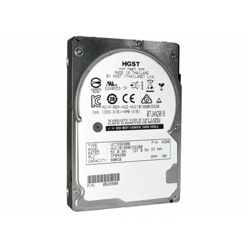 Жесткий диск HGST 0B28808 600Gb 10520 SAS 2,5 HDD жесткий диск hgst 0b32650 1 2tb 10520 sas 2 5 hdd