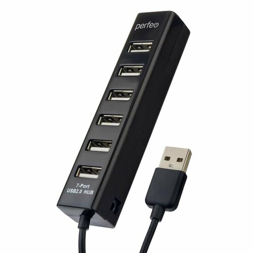 Perfeo, Кабель-переходник (адаптер), USB-HUB 7 Port, (PF-H036 Black) чёрный