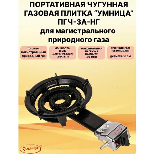 Плита газовая Умница ПГЧ-3А-НГ плита газовая высокой мощности умница пгч 5а 10 квт