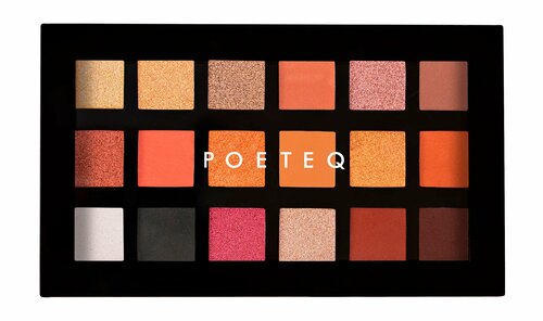 POETEQ Палетка теней (18 цветов) Eyeshadow Palette Visage Perfect Coverage универсальная, 36 г, 11
