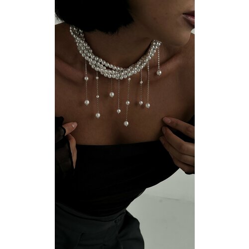 Колье Lunnitsa Soul, жемчуг Swarovski синтетический, жемчуг имитация, длина 37 см, белый