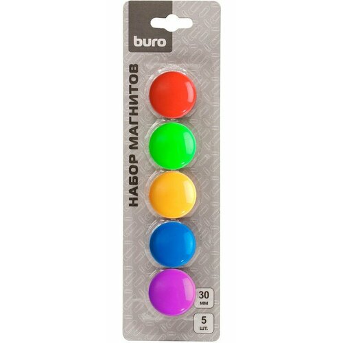Магнит Buro для досок пластик ассорти d30мм круглый упак5шт 990₽