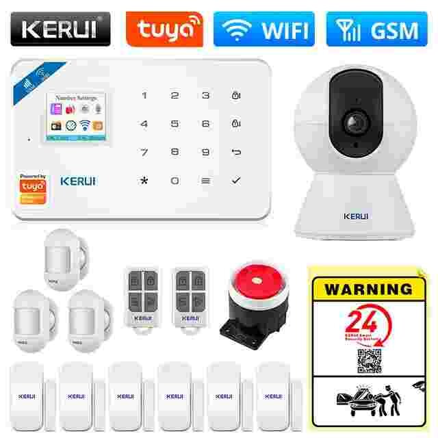 Охранная сигнализация Kerui Tuya W181 (набор 10) Wi-Fi GSM управление с телефона масштабируемая