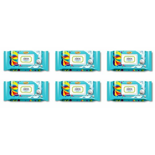 Вестар Влажные салфетки Антибактериальные очищающие 120 шт 6 уп 1508₽