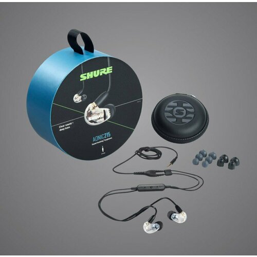 Shure AONIC215 wired, Clear наушники проводные наушники shure srh550dj graphite