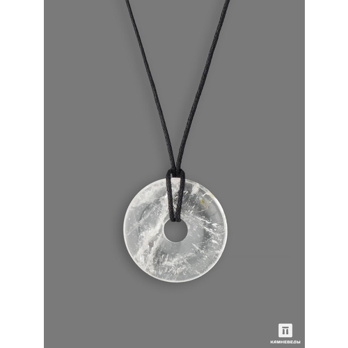 Камневеды Кулон диск из горного хрусталя (кварца), 3 см