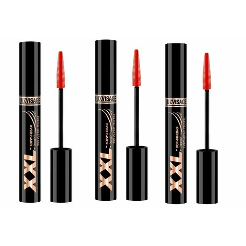 Тушь для ресниц Luxvisage XXL с эффектом накладных ресниц коричневая 3 шт 1829₽
