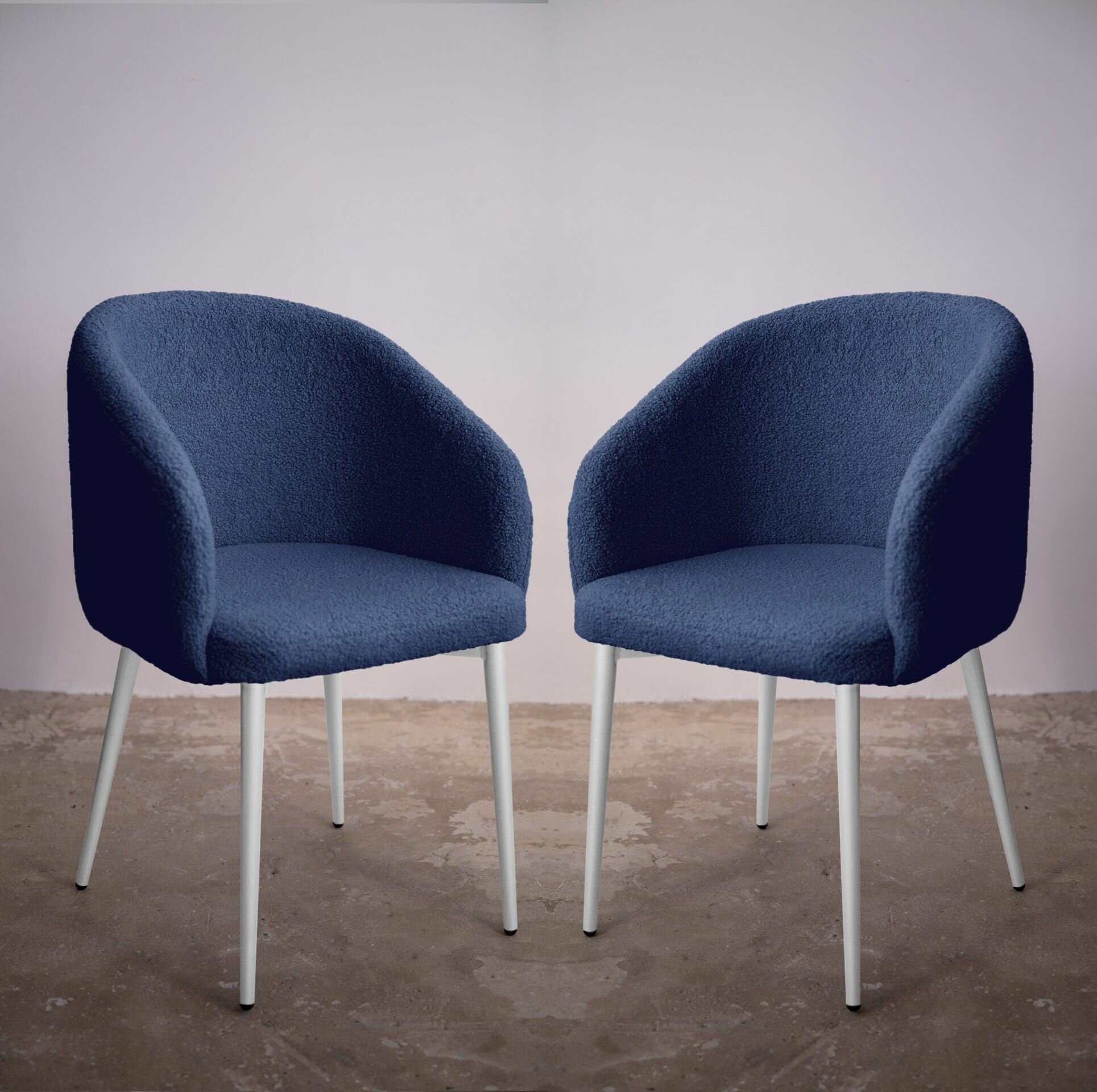 фото 2шт Стул кресло барашек букле для кухни мягкий обеденный со спинкой, стул кухонный велюр для дома, офиса, столовой, спальни, гостиной, кафе, дачи, ресторана