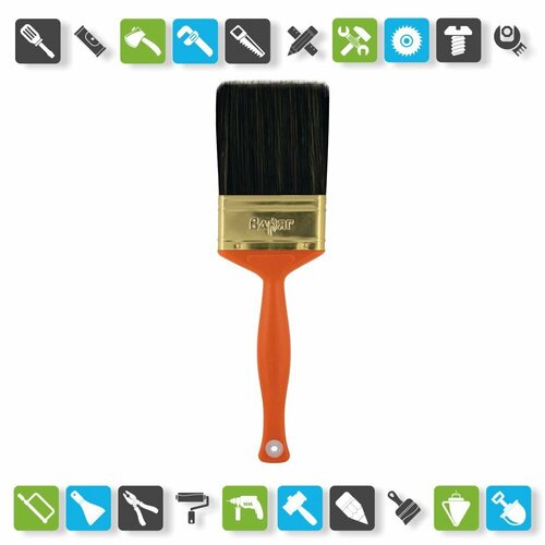 Кисть плоская варяг 31224 черная щетина 70 мм