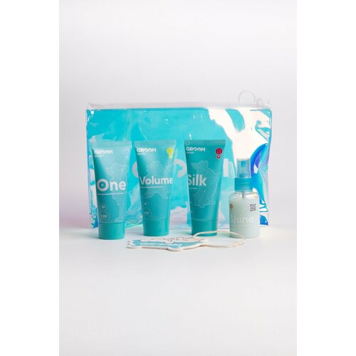 Набор для объемной шерсти с шампунем и кондиционером, 3 тюбика по 50мл и спрей Shine