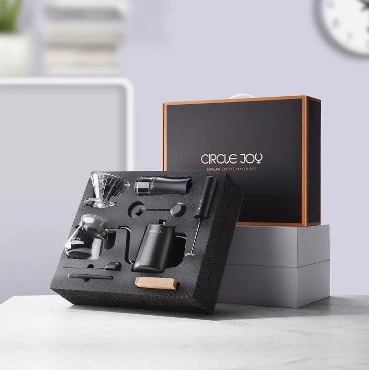 Подарочный набор для приготовления кофе Circle Joy Manual Coffee Maker Set 9 in 1