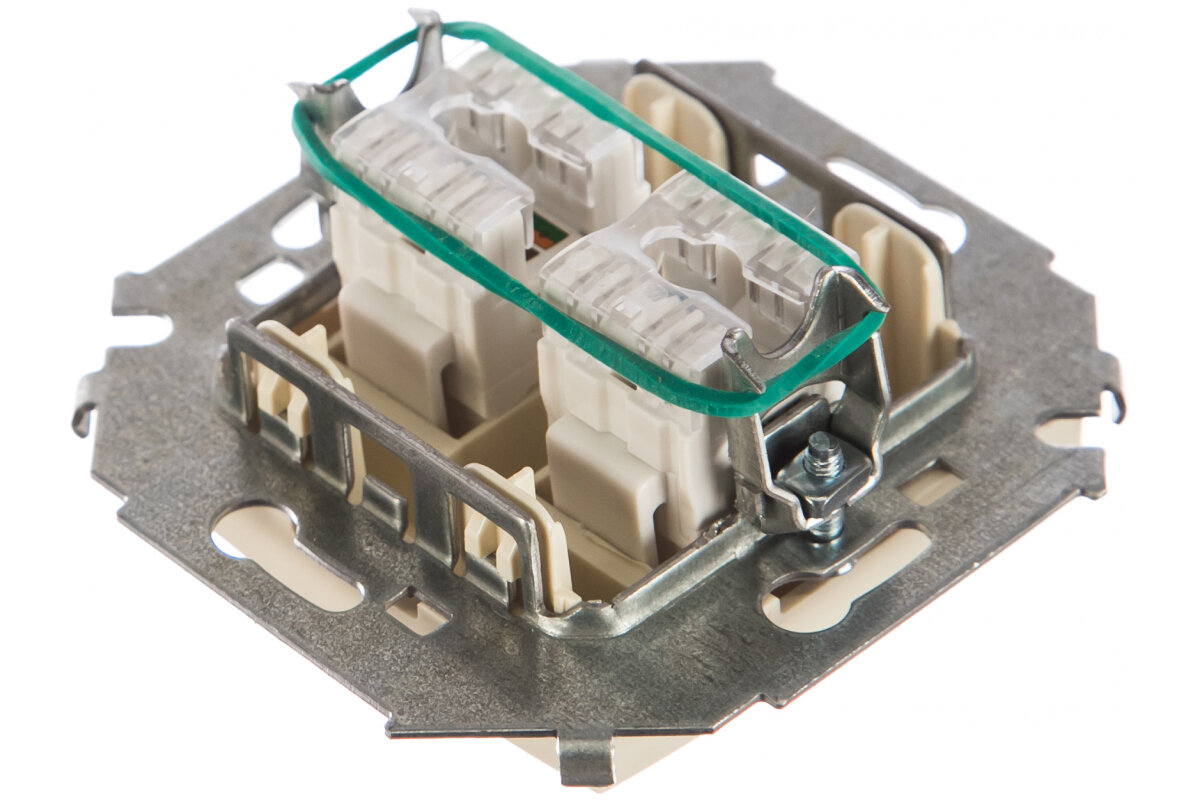 15 1591552-031 Розетка компьютерная (2хRJ45, cat.5e, AMP, под рамку, скрытая установка, слоновая кость) Упаковка (20 шт.) Simon - фото №2