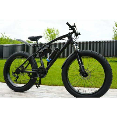 Велосипед горный Фэтбайк Fatbike Richiesto 26 На спицах Взрослый Подростковый Рама 21 чёрный матовый 3310000₽
