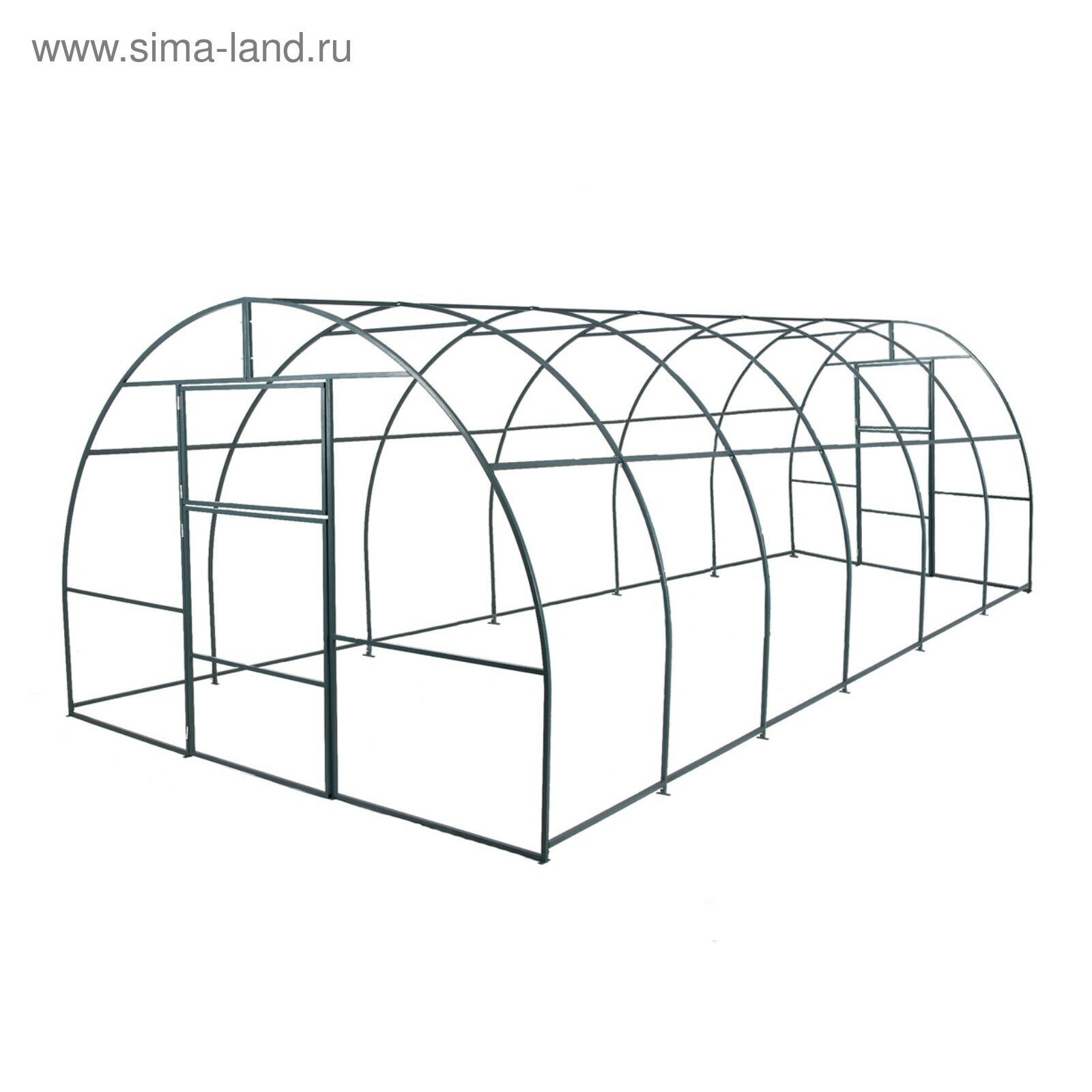 Теплица (каркас), 6 × 3 × 2 м, металл, профиль 20 × 20 мм, шаг дуги 1 м, без поликарбоната