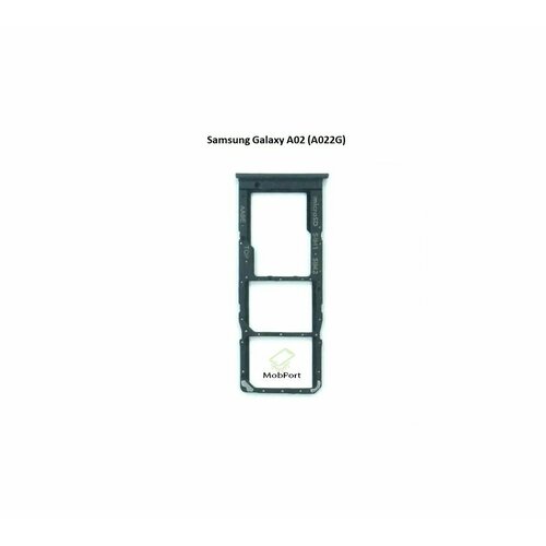 Держатель SIM для Samsung Galaxy A02 (A022G), Черный (Сим Лоток)