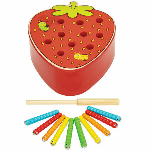 Упаковка 2 шт Сортер-рыбалка магнитный деревянный развивающий Клубника BRAUBERG KIDS 665245 1032₽