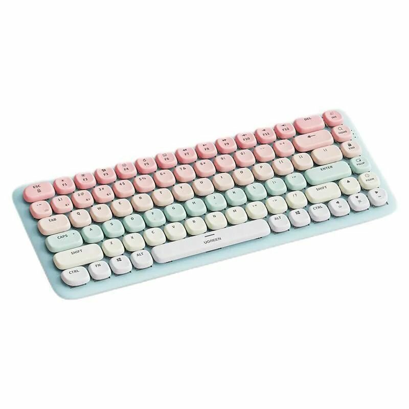 Клавиатура механическая UGREEN KU101 (15227) FUN + Mechanical Keyboard USB-C & Bluetooth мятная/розовая