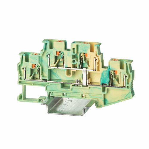 Клемма заземления двухуровневая зажим push-in 4 точки подключения 4 кв мм 746₽