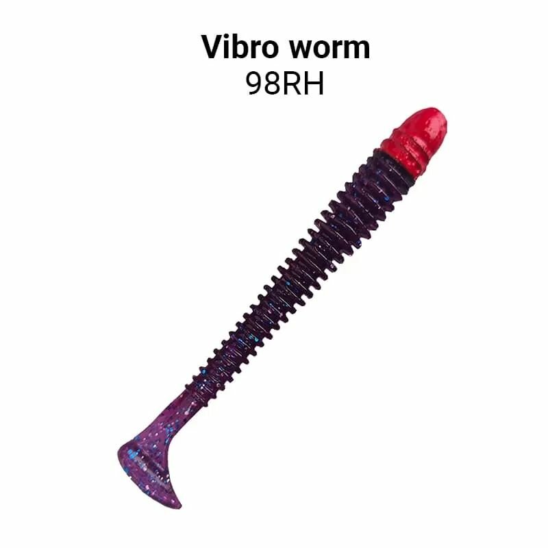 Силиконовые приманки CF Vibro worm 3.4" 12-85-98RH-6, кальмар, 5 шт. Приманка для рыбалки, 85 мм.