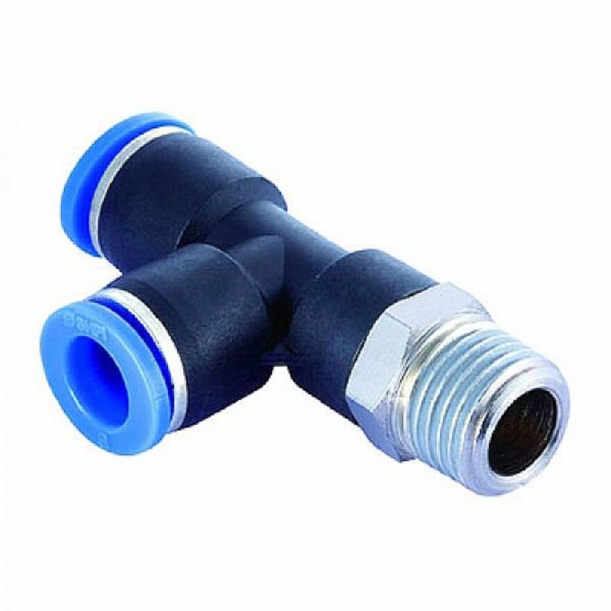 фото GARWIN PRO 808525-T-12-12-1 Фитинг цанговый Т-тройник М1/2" 12 мм, с уплотнением, пластм. корпус