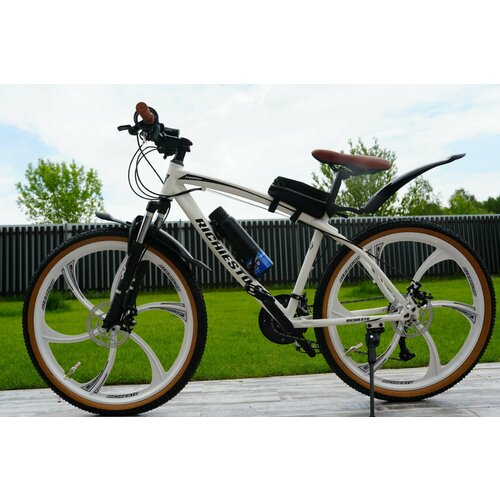 Велосипед Richiesto 26 колёса литые Алюминиевые диски Рама 185 Горный Взрослый Подростковый Спортивный бело-коричневый матовый 27700₽