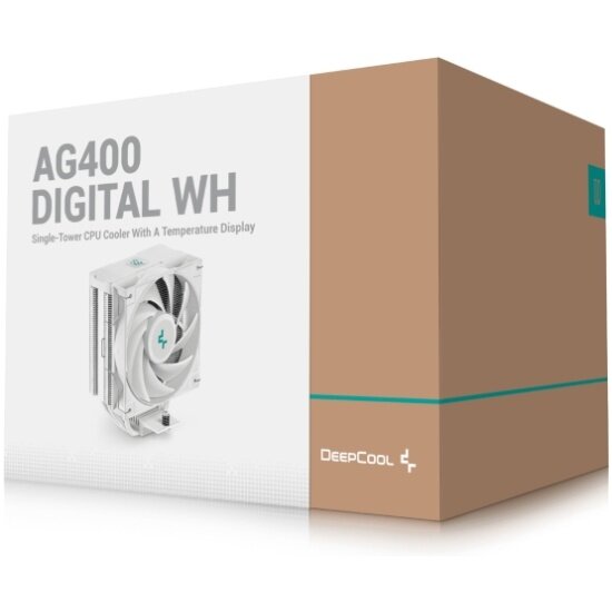 Кулер Deepcool AG400 DIGITAL, для процессора, 1 вентилятор, 4 тепловые трубки, 75,89 CFM — фото 1