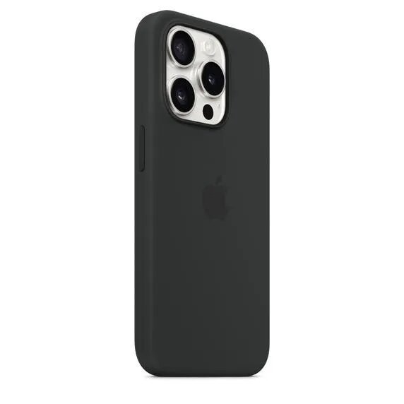 Чехол силиконовый MagSafe для iPhone 15 Pro Black с анимацией NFC, Silicone case MagSafe для айфон 15 про - Чёрный — фото 1