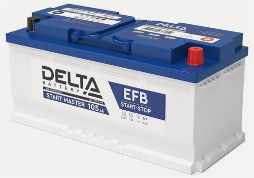 Изображение товара Аккумулятор автомобильный DELTA Start Master EFB 105 А/ч 950 А обр. пол. Евро авто (393x175x190) 12105