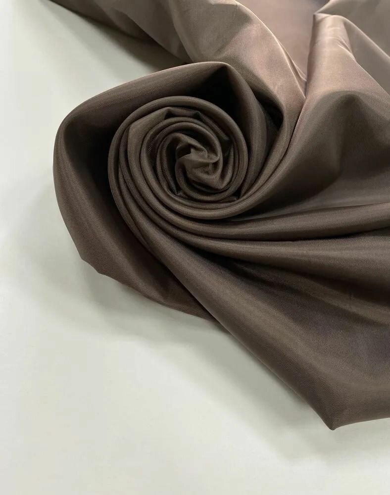 Подкладочная ткань на отрез для шитья и рукоделия, цвет коричневый, ширина 150 см, длина 1 метр