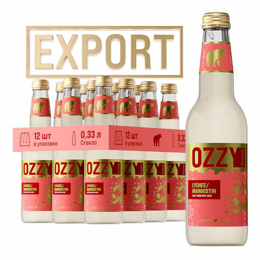 Лимонад Личи/Мангостин OZZY frozzy Export 330 мл. стекло 12 шт.