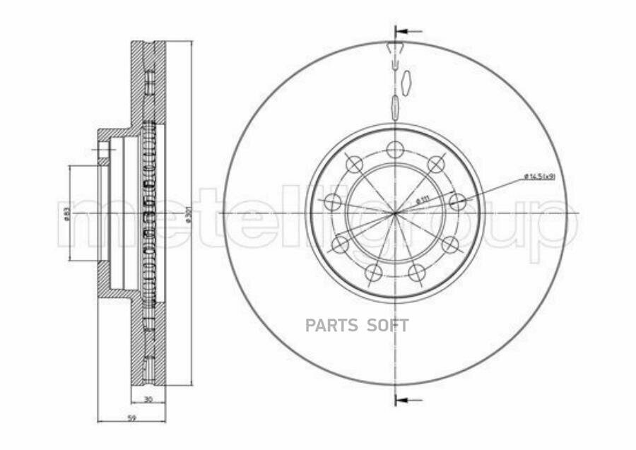 METELLI 23-0989C Диск тормозной Metelli ()