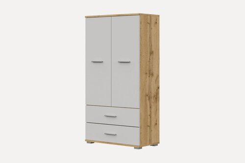 Изображение товара FUN (ФАН) шкаф СТ-2, 69 х 130 х 34 см, ЛДСП, 2 ящика, Дуб Вотан/Белый