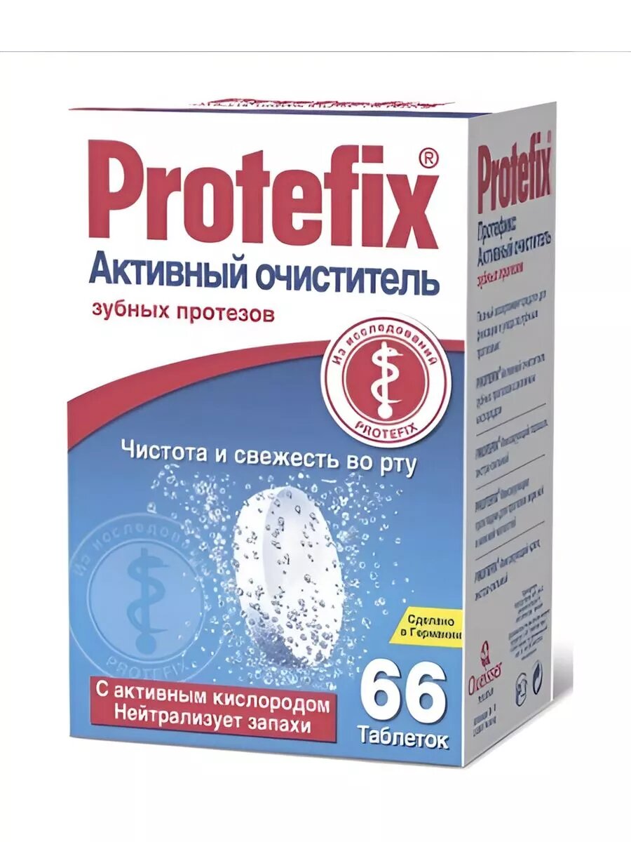 Очиститель зубных протезов Protefix, активный, без спирта, мятный аромат, 100мл