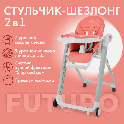 Изображение товара Стульчик для кормления Nuovita Futuro Bianco (Corallo/коралловый)