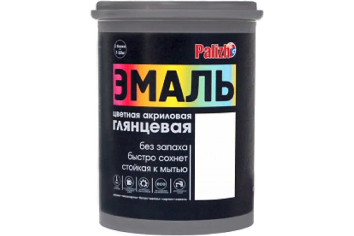 Акриловая эмаль PALIZH глянцевая №600 белая 2,5кг 1/4 11604444