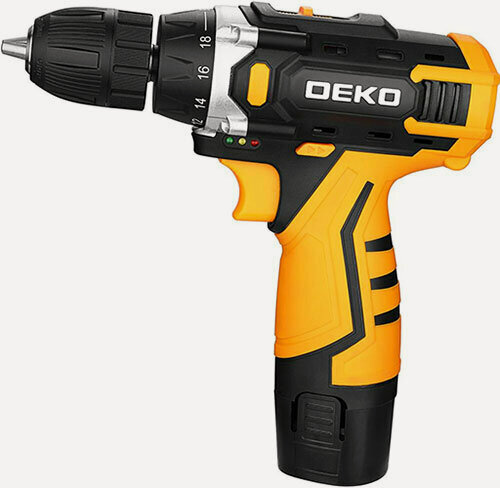Изображение товара Дрель-шуруповерт Deko DKCD12V в кейсе, желтый/черный