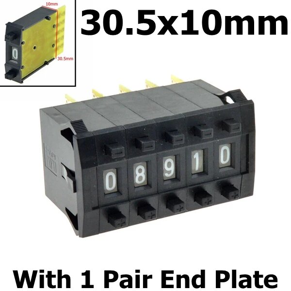 Переключатель BCD 8421C 0-9 WYWBEY пластик черный/бежевый 30.5x10mm Black Decimal Code Output