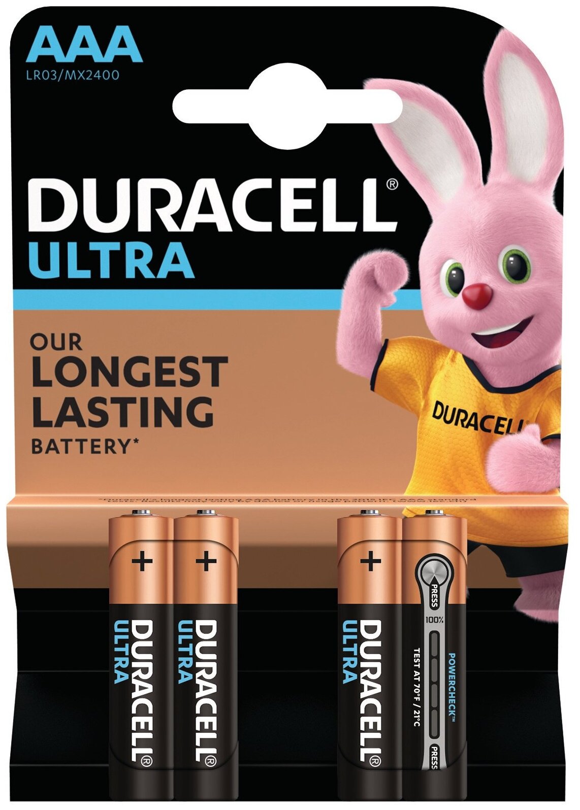 Батарейка Duracell Ultra Power AAA/LR03 в упаковке: 4 шт.