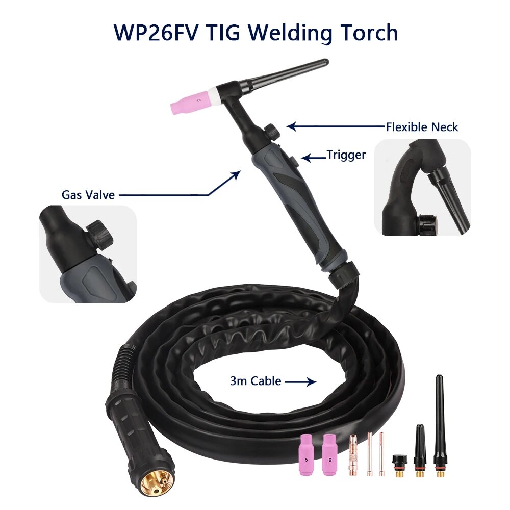 Сварочная горелка TEMWELL WP26 FV 200A  WP26FV 3M