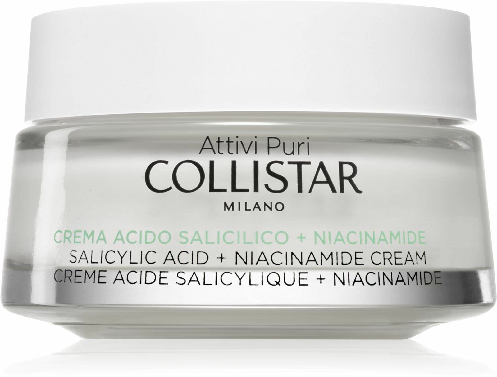 Collistar Attivi Puri Salicylic Acid + Niacinamide Успокаивающий крем с салициловой кислотой 50 ml