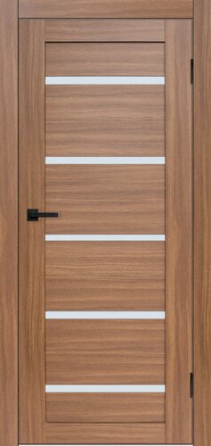 Изображение товара Дверь межкомнатная комплект с коробкой и наличниками Йота со стеклом, орех, 800х2000мм