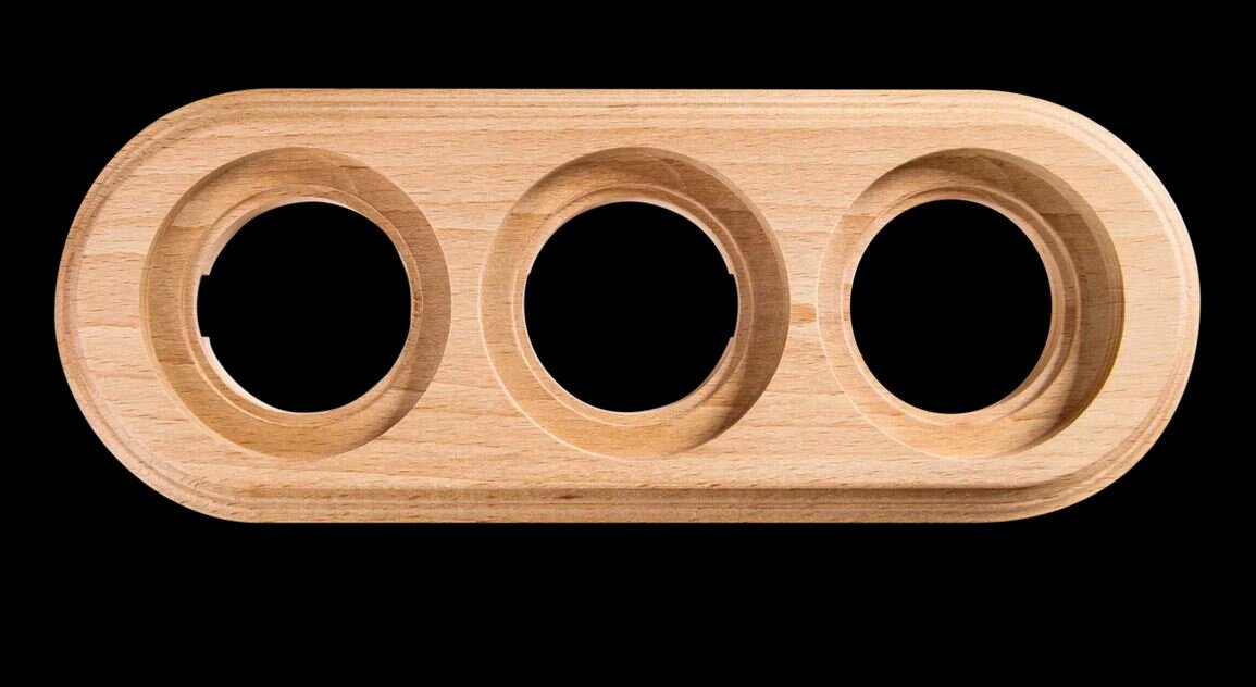 BIRONI Бук Натурель Рамка 3-ая для монтажа с декоративной трубой (1 выход), BF1-630-10/T